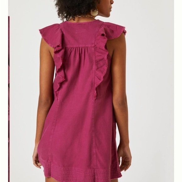 Anthropologie Pilcro Flutter-Sleeve Buttondown Tunic Dress - Picture 4 of 13